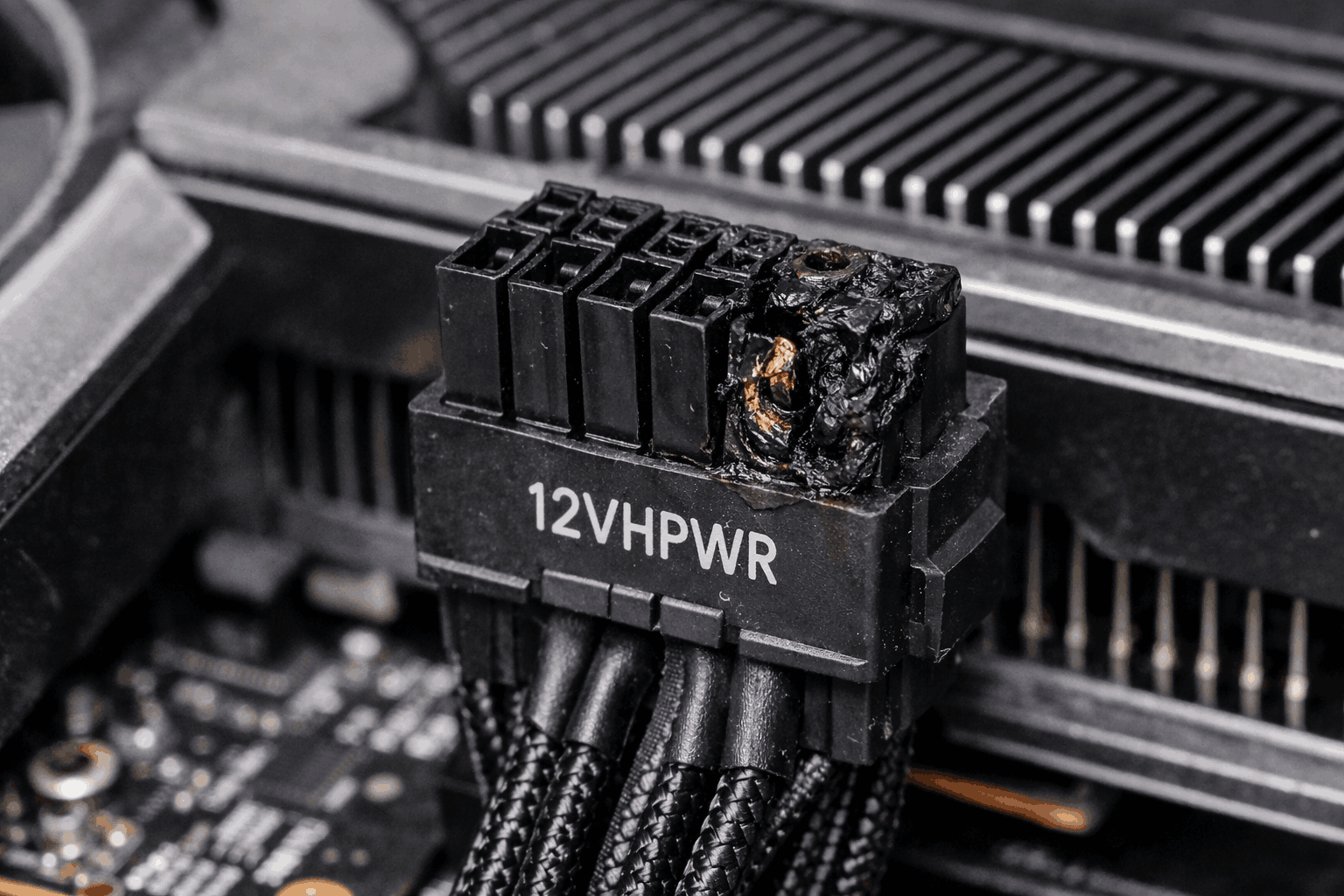 Ein verbrannter 12VHPWR anschluss