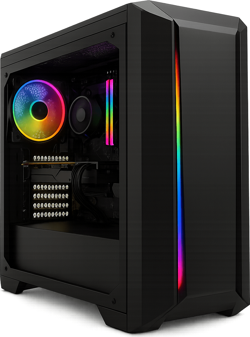 Gaming PC Leistungsstarker Gaming-PC mit RGB-Beleuchtung, High-End-Grafikkarte, schneller SSD, leistungsfähigem Prozessor und optimiertem Kühlsystem für anspruchsvolle Spiele